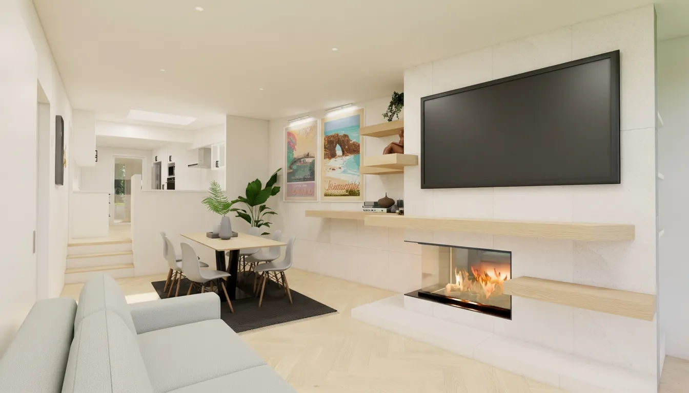 Living Room with Fireplace